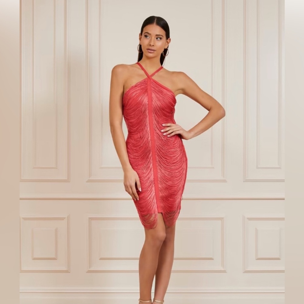 Guess by Marciano Halter Mini Dress in Coral-NWOT